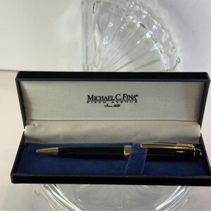 🆕 Michael C. Fina Fifth Avenue Black & Gold Luxury Pen w/ Rhinestones – 🆕
